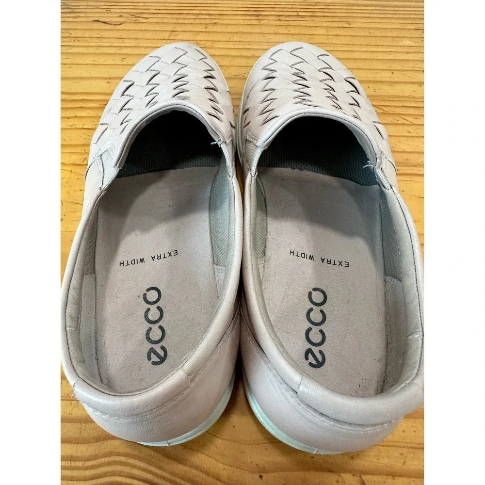 ECCO Soft 7 Rose Dust Pink Woven Leather Slip On Shoes / Women's EU 40 US 9 Wide
